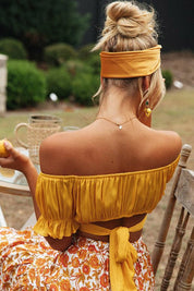 Sofia Bellucci | Off-shoulder crop top med boheme elegance