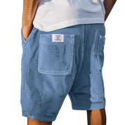 Lasse Fenger | Cord-Shorts mit elastischem Bund und Gesäßtasche
