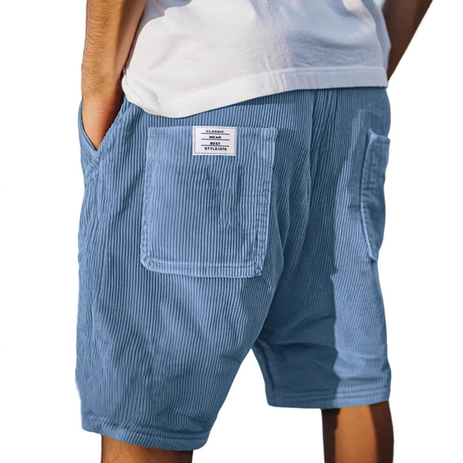 Lasse Fenger | Cord-Shorts mit elastischem Bund und Gesäßtasche