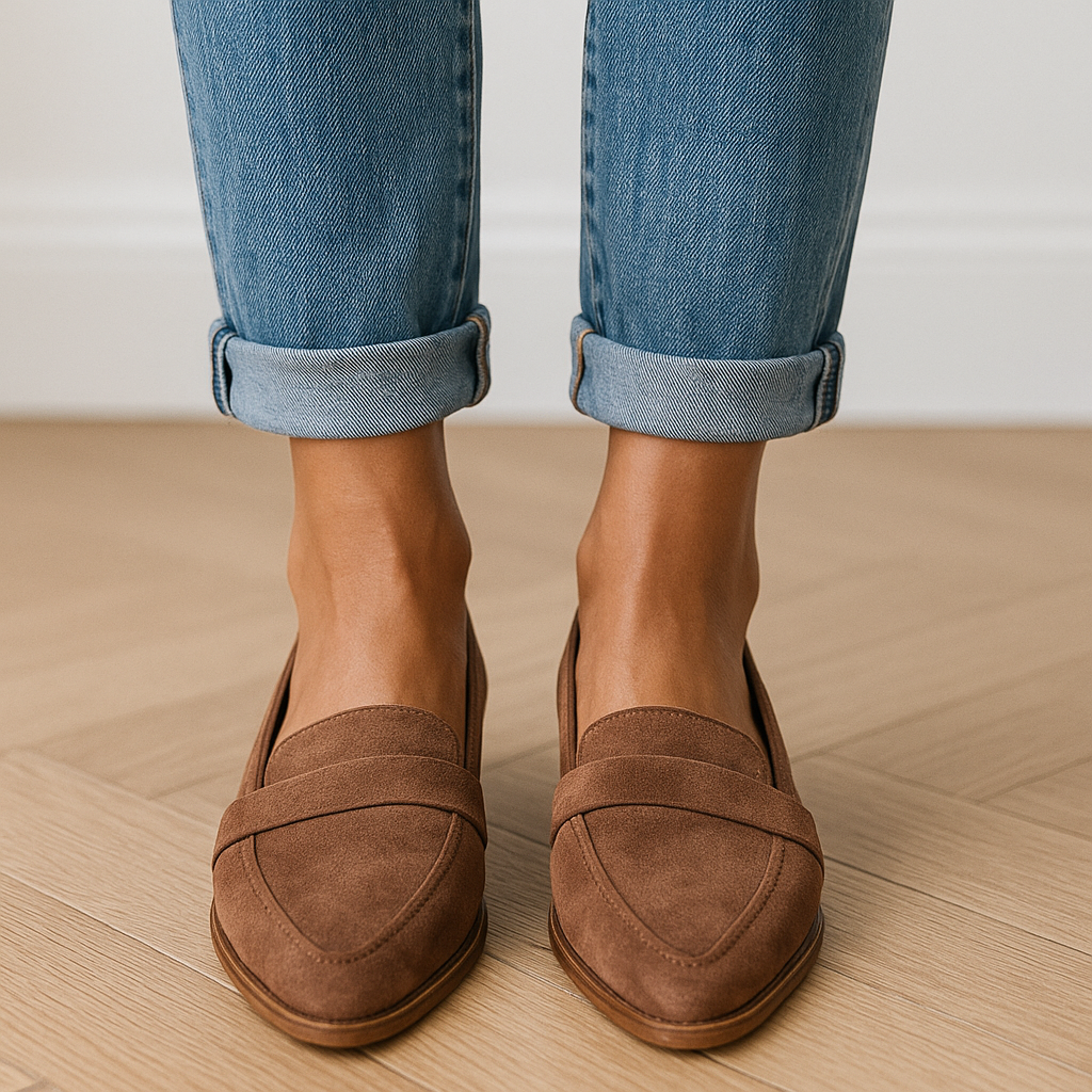 Sophie Laurent | Elegante loafers i ruskindslook