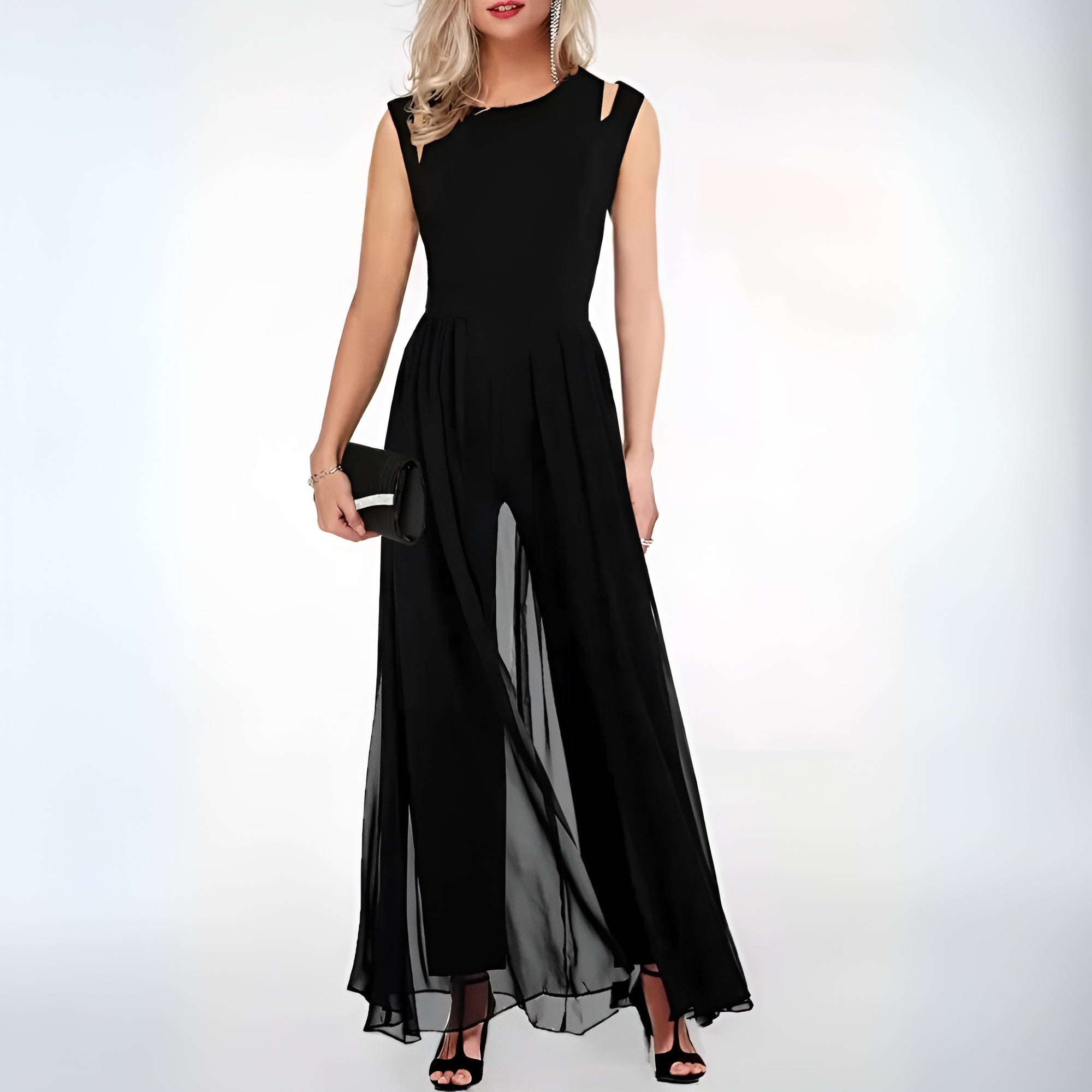 Rosalia Veneziano | Maxi-jumpsuit med V-udskæring og elegante detaljer til kvinder