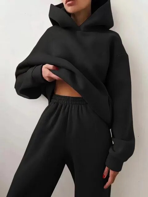 Lotte Vestergaard | Hoodie og joggingbuksesæt i grøn
