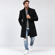Marco Dinelli | Lang Trenchcoat i Khaki med Slank Pasform