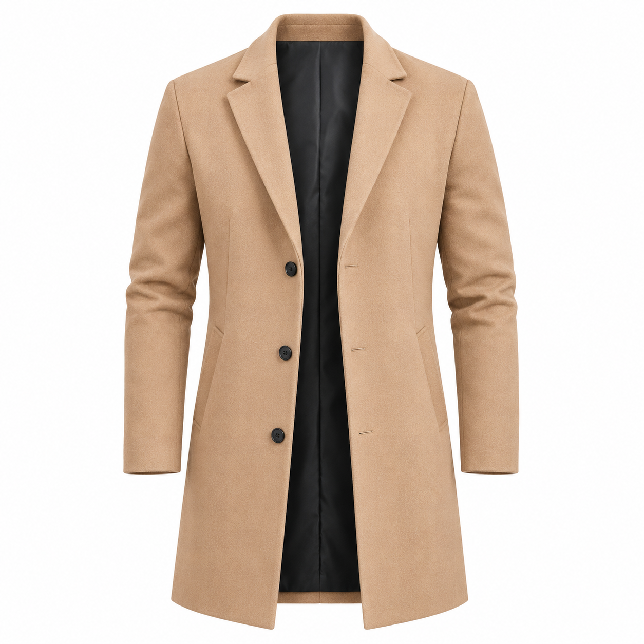 Marco Dinelli | Lang Trenchcoat i Khaki med Slank Pasform