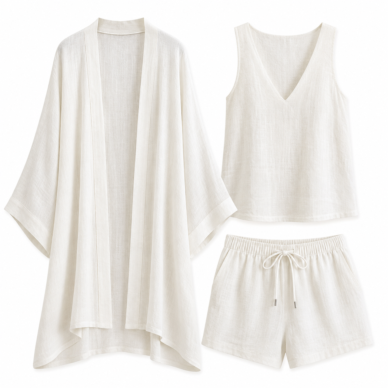 Josefine Andersen | 3-teiliges Set mit Cardigan, Top und Shorts