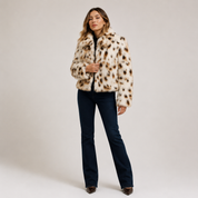 Josefine Winther | Oversized kabát z umělé kožešiny s leopardím vzorem