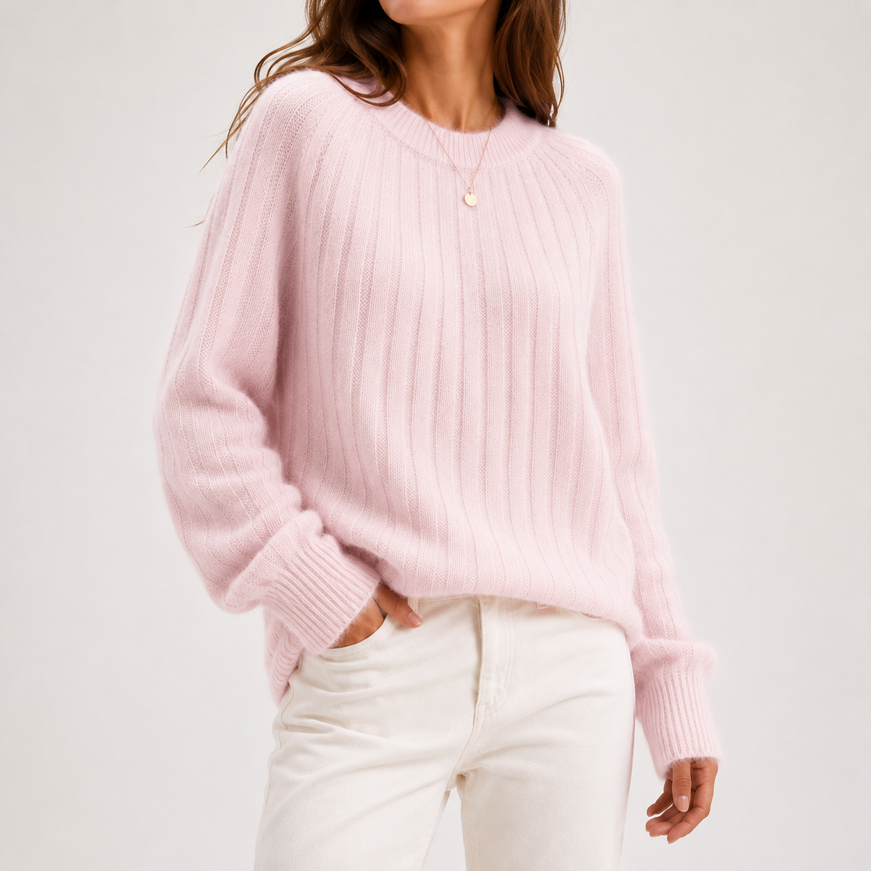Karen Jensen | Blå striktrøje i luksuriøs cashmere til kvinder