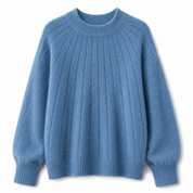 Karen Jensen | Blå striktrøje i luksuriøs cashmere til kvinder