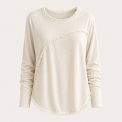 Karen Thomsen | Fransetop i velour med rund hals