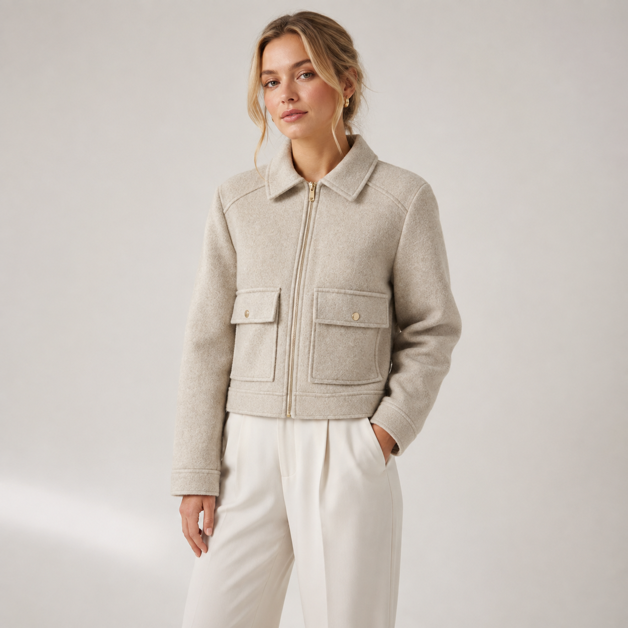 Katrine Friis | Kurze Jacke mit Reißverschluss aus Wollmix