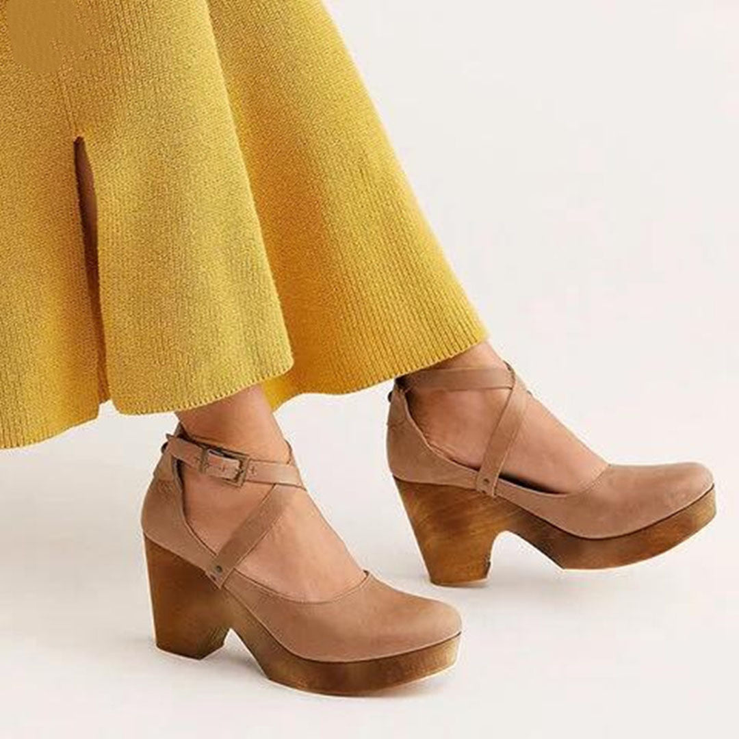 Livia Santorini | Platform hæle med elegant spænderem