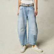 Stella Harrington | Wide-Leg Jeans med høj talje og rippet detalje