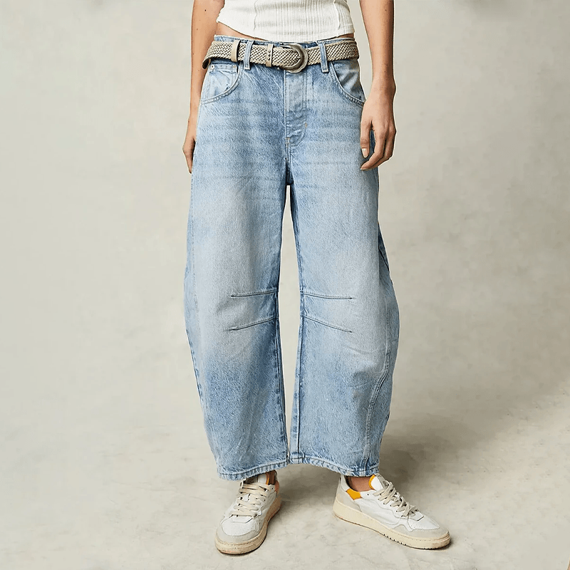 Nora Castelluccio | Højtaljede Mom-Jeans i Beige