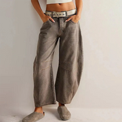 Stella Harrington | Wide-Leg Jeans med høj talje og rippet detalje
