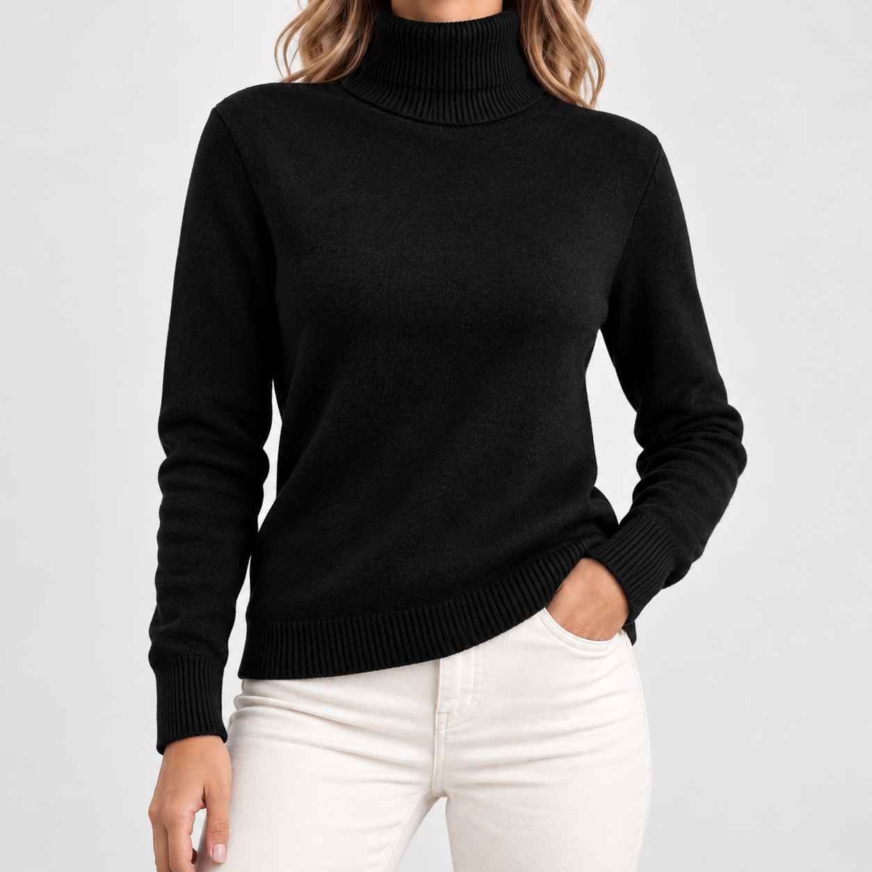 Lena Overgaard | Fleece-lined Turtleneck Sweater i lyserød