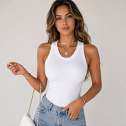 Line Poulsen | Ribbet crop tank top til kvinder