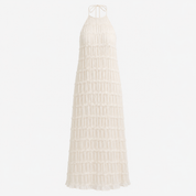 Linea Brandt | Maxi-halterneck kjole i ivory med tekstureret finish