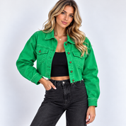 Louise Krogh | Cropped Denimjakke med Statement-knapper