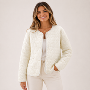 Louise Mortensen | Quilted cropped jacket with heart pattern