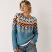 Luna Kjær | Gemusterter Pullover mit Rundhalsausschnitt