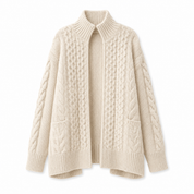 Maja Thomsen | Creamy knit cardigan with a high collar
