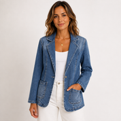 Marie Vinther | Denim Blazer med Moderne Snit
