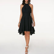 Evangeline Rosewood | Midi-festkjole med asymmetrisk flare