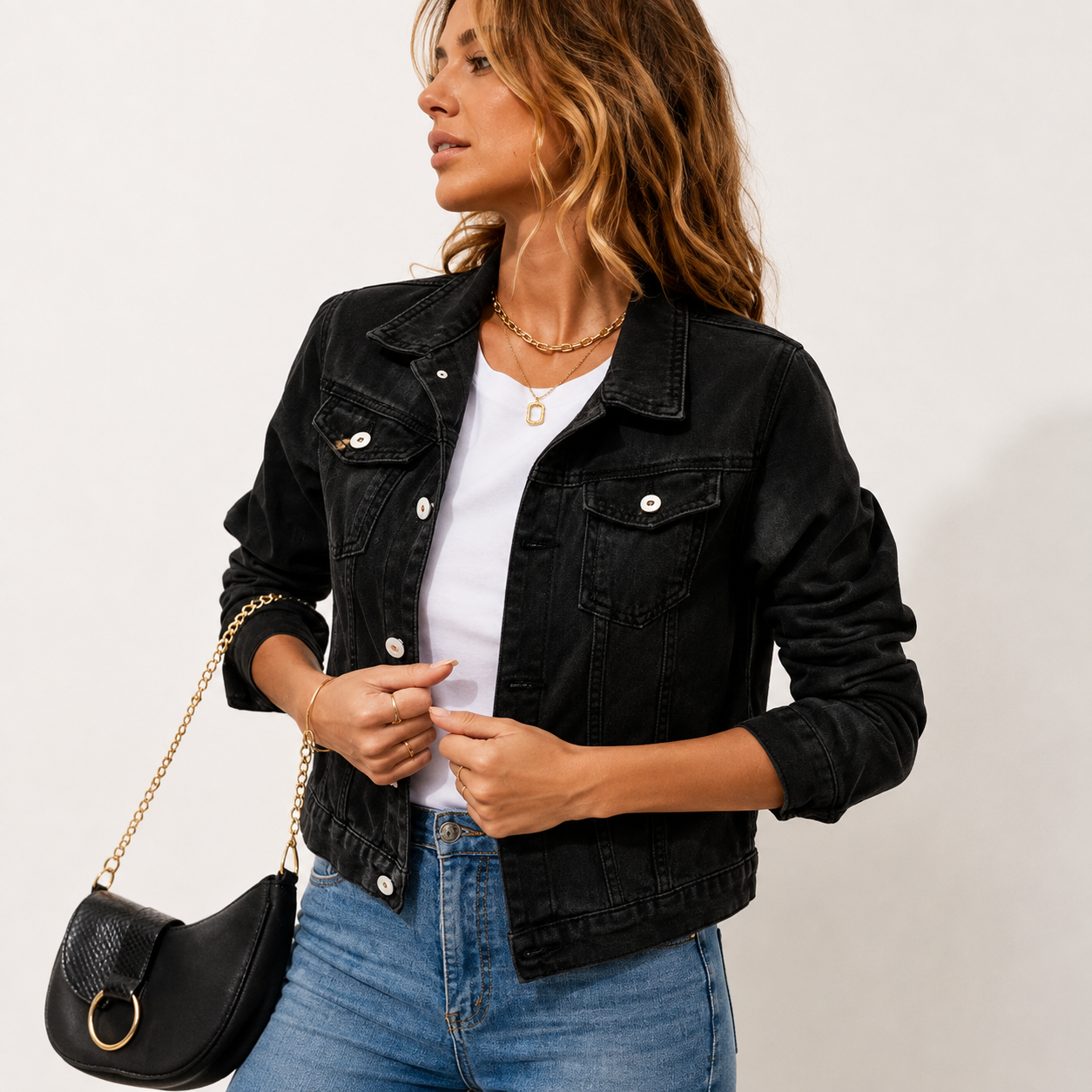 Mathilde Knudsen | Schmale Jeansjacke mit klassischem Kragen