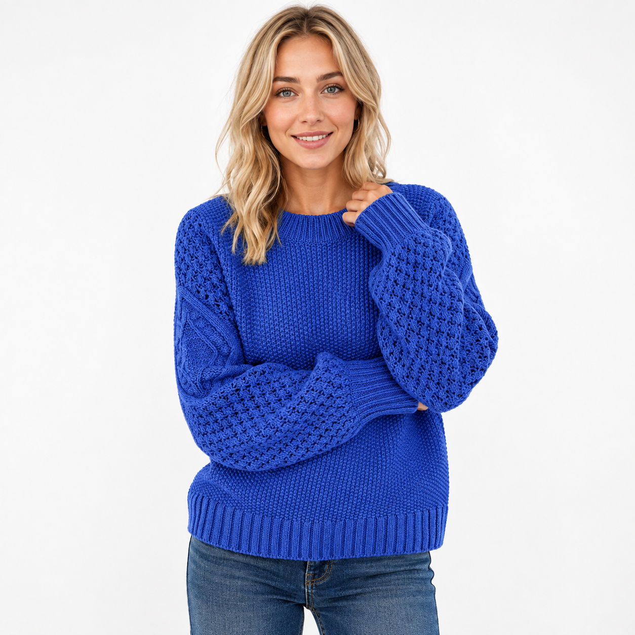 Mette Falk | Grob gestrickter Pullover mit Trompetenärmeln
