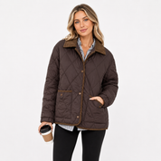 Mette Rasmussen | Wattierte Steppjacke mit Kragen in Dunkelbraun
