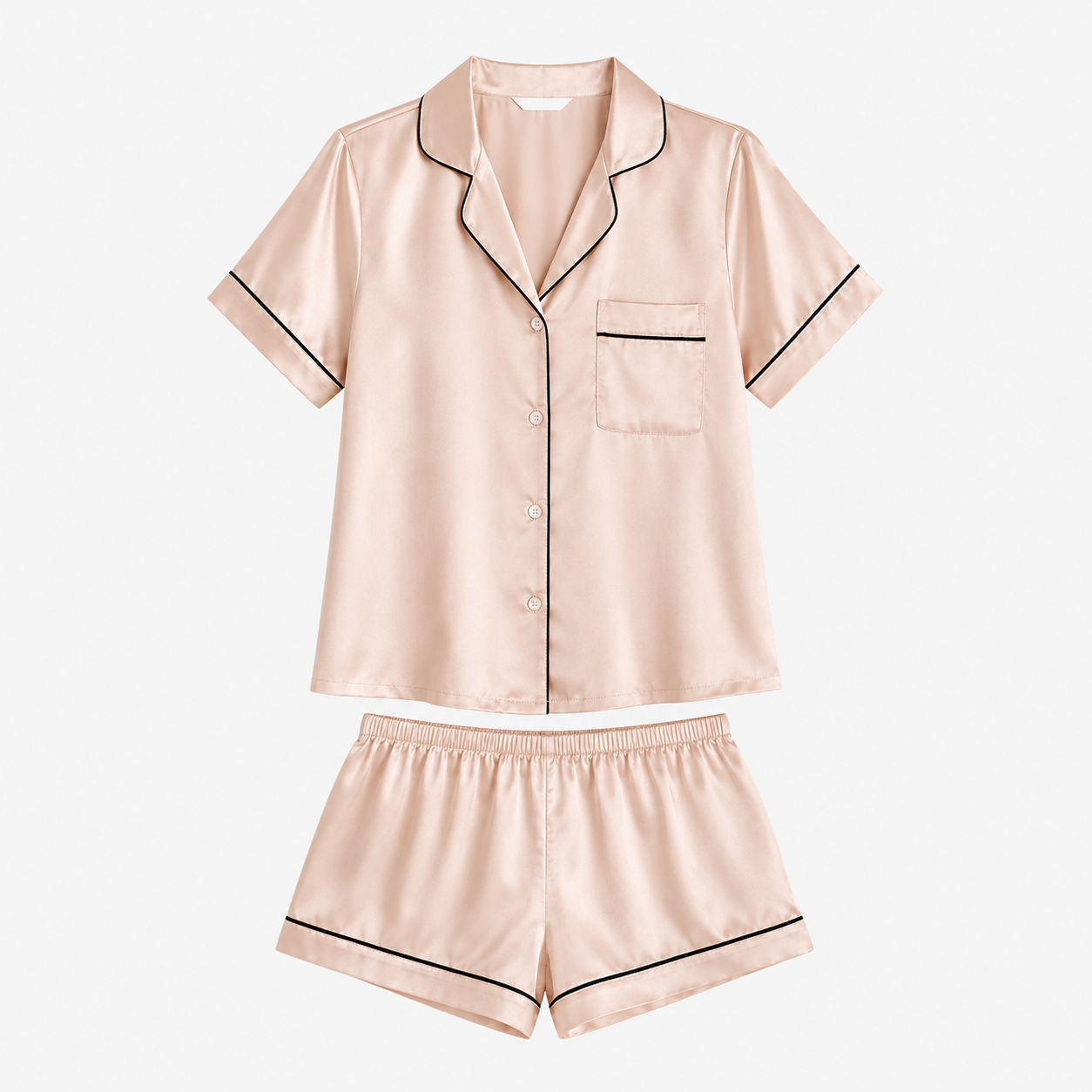 Mia Sørensen | Satinpyjamas sæt med shorts til kvinder
