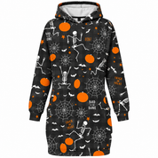 Dámské halloweenské mikinové šaty Midnight Bat | s lebkou