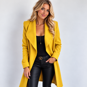 Nanna Jørgensen | Blue Wrap Coat with Waterfall Lapel and Tie Belt