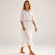 Nanna Pedersen | Midi-Sommerkleid aus weißer Baumwolle für Damen