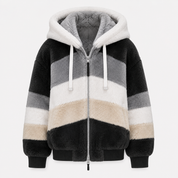 Nanna Poulsen | Fluffy Patchwork Jacket with Hood