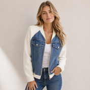 Nora Jensen | Denim jacket with contrast sleeves
