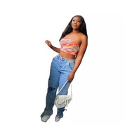 Zoe Harrington | Ripped mom jeans i lyseblå denim til kvinder