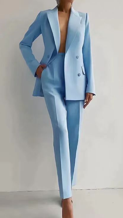 Rosalie Ashenberg | Elegante Outfit-Sæt i Rødt med Dobbeltknappet Blazer