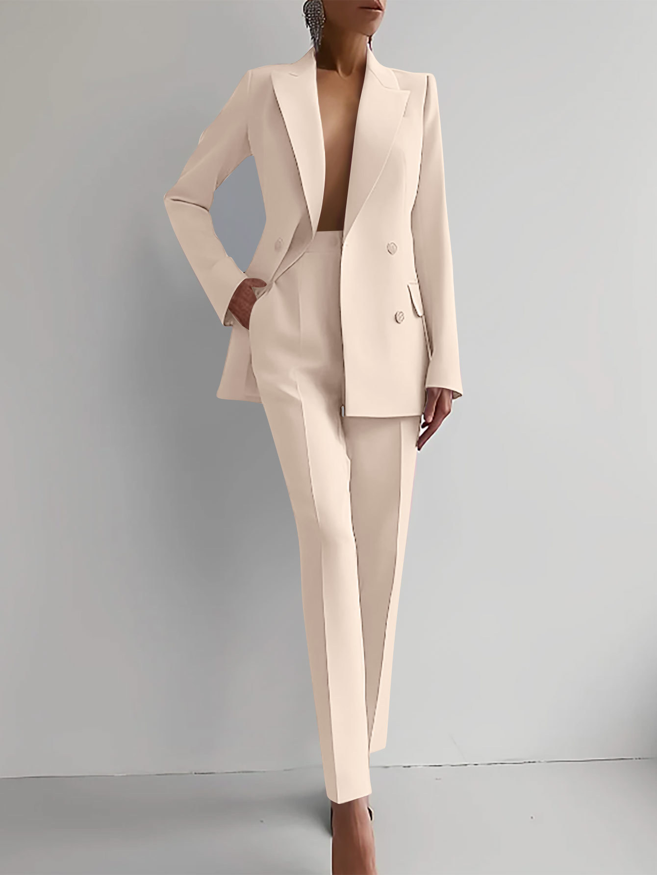 Rosalie Ashenberg | Elegante Outfit-Sæt i Rødt med Dobbeltknappet Blazer