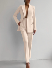 Rosalie Ashenberg | Elegante Outfit-Sæt i Rødt med Dobbeltknappet Blazer