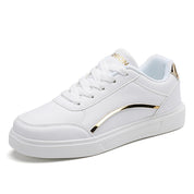 Lola Ferrante | Hvide fashion sneakers med gulddetaljer til kvinder
