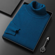 Nicolai Bergstrøm | Rollkragenpullover aus petrolblauem Strick