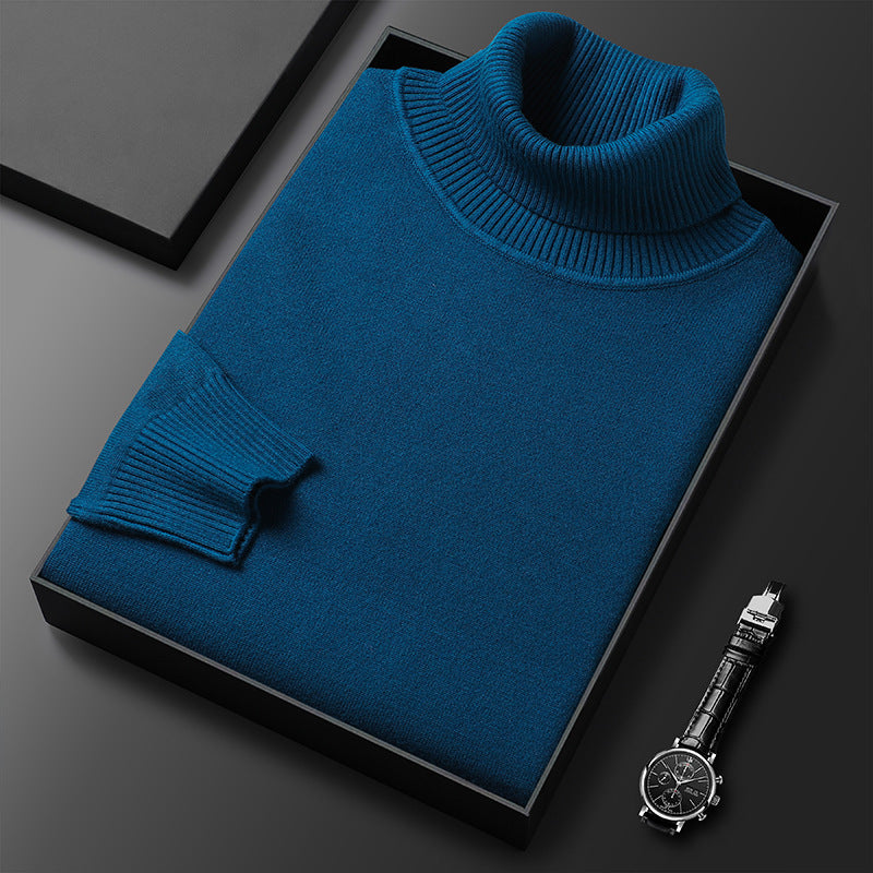 Nicolai Bergstrøm | Rollkragenpullover aus petrolblauem Strick