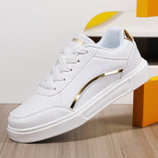 Lola Ferrante | Hvide fashion sneakers med gulddetaljer til kvinder
