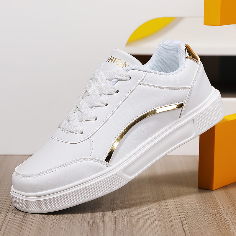 Lola Ferrante | Hvide fashion sneakers med gulddetaljer til kvinder