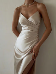 Valentina Silvestre | Midi-Wrap-kjole i Satin til Kvinder