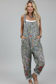 Nanna Jørgensen | Blomstret Overall med Broderi-Print til Kvinder
