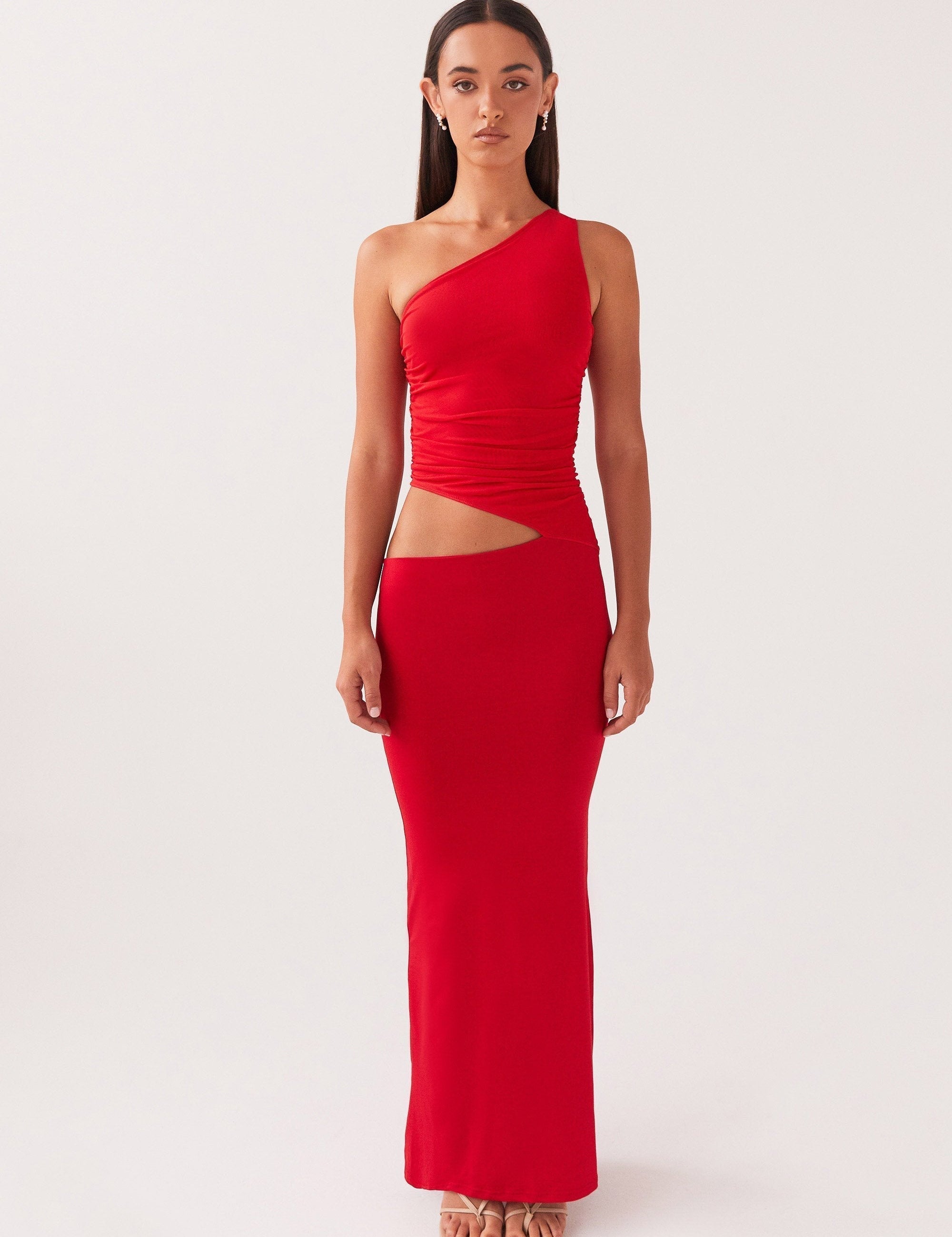 Valentina Ricci | Maxi one-shoulder kjole med cut-out detalje