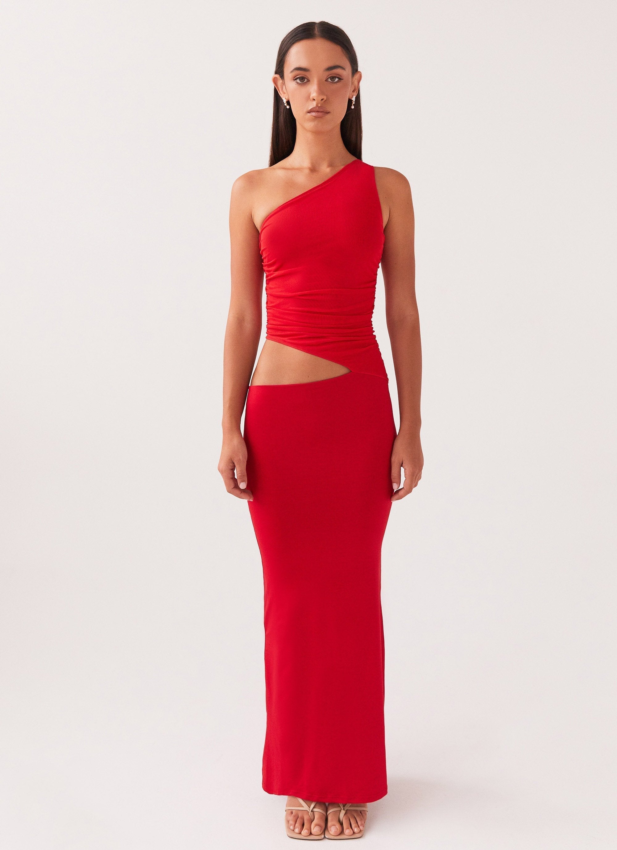 Valentina Ricci | Maxi one-shoulder kjole med cut-out detalje