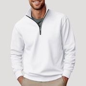 Rune Skjold | Pullover mit Viertelreißverschluss und hohem Stehkragen
